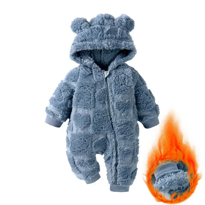 Kids Tales Sweetheart Flannel Hooded Baby Romper