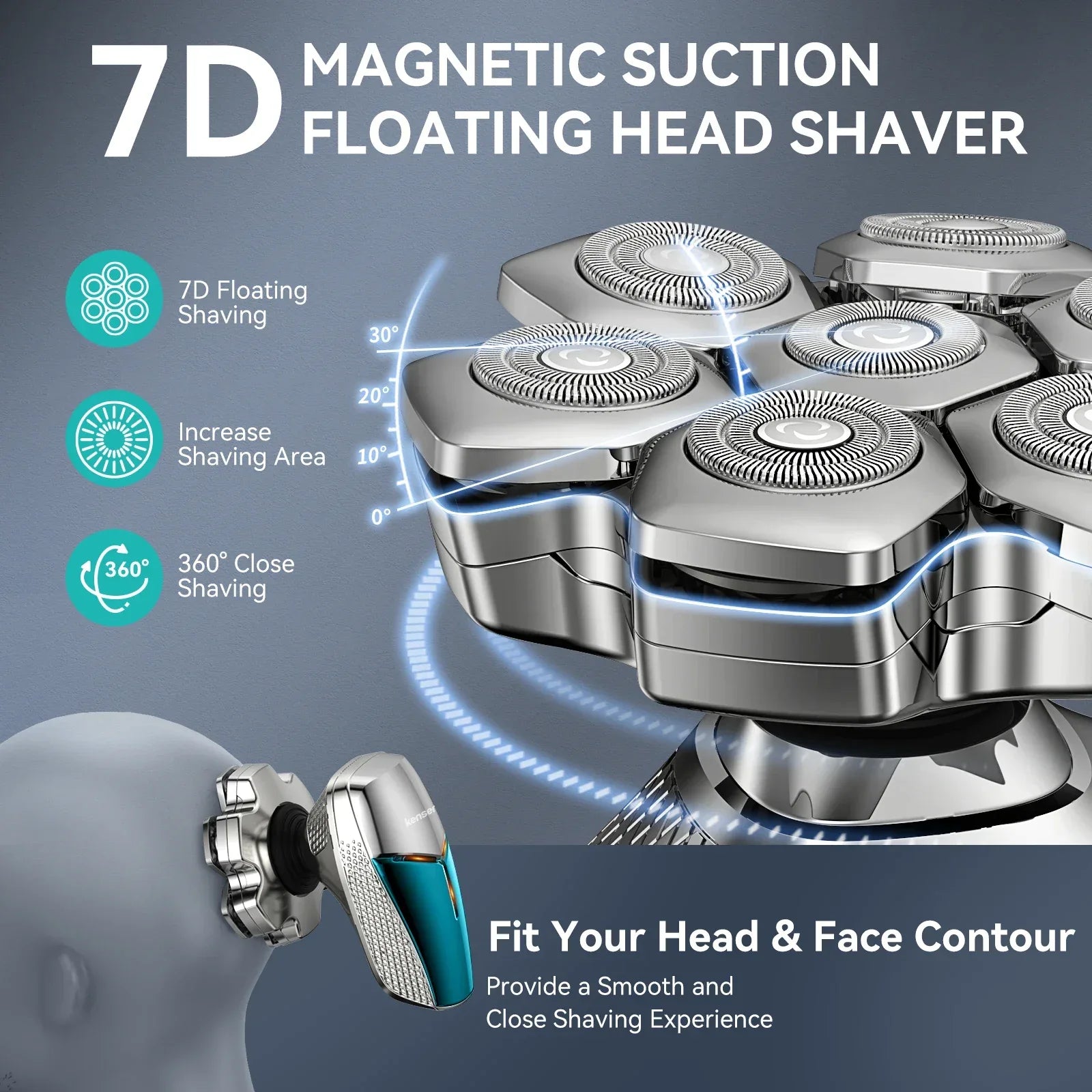 KENSEN S18 5 in 1 Electric Head Shaver - ShopHub