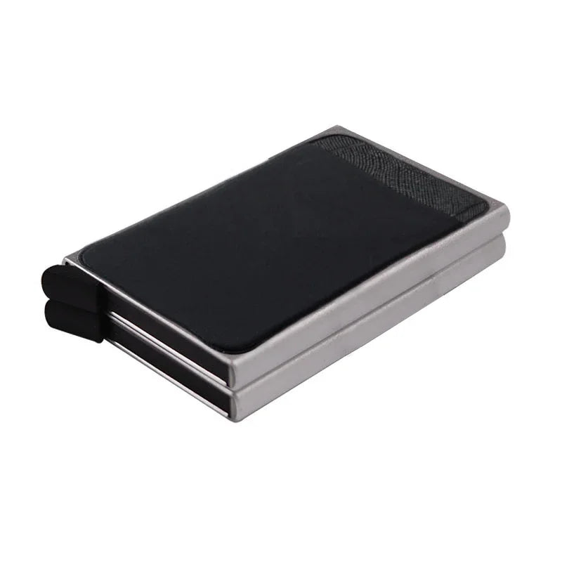 RFID Metal Wallet Double Card Case Pop Up Card Holder 12 Cards Automatic Aluminum Box Cardholder Smart Minimalist Walet for Men