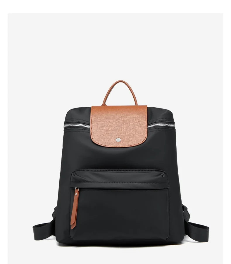 ZOOLER Oxford & Leather Patchwork Backpack
