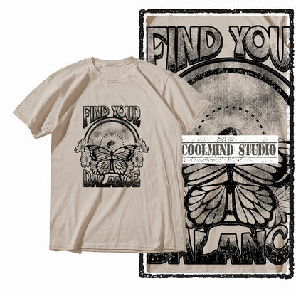 COOLMIND X0111 Butterfly Bliss Graphic Cotton Tee