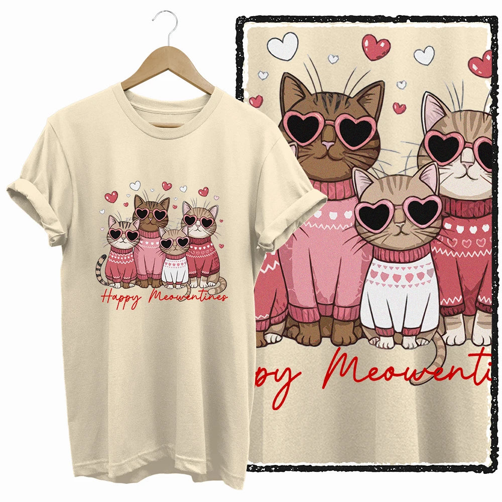 COOLMIND 100% Cotton Beige Cat Print Exclusive Graphic Women T Shirt Big Size Loose Cotton Cat Lover Women T Shirt Lovely Cat Te