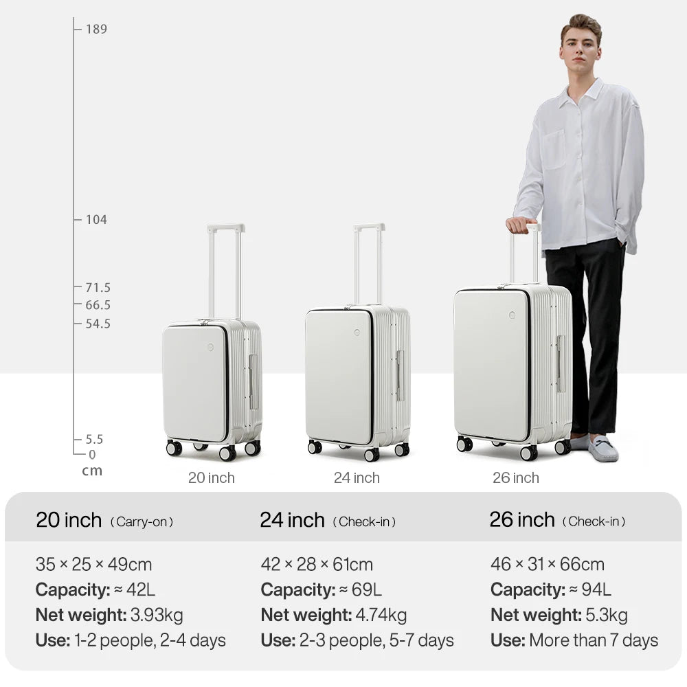 Mixi Aluminum Frame Rolling Luggage