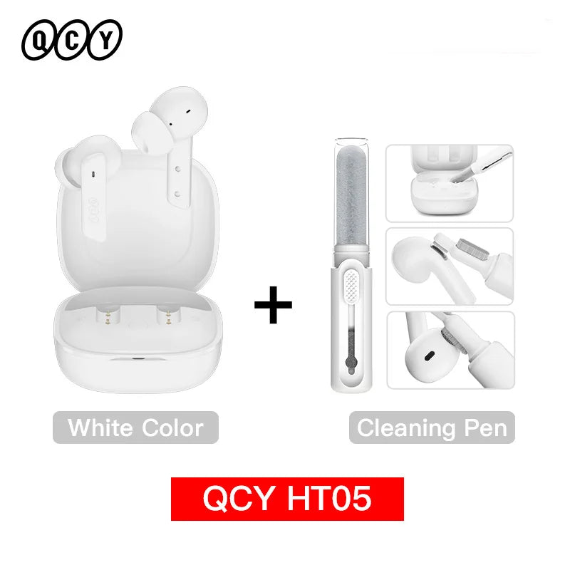 QCY HT05 ANC Wireless Earbuds - TWS Bluetooth 5.2 with 40dB Active Noise Cancellation and In-Ear Mics