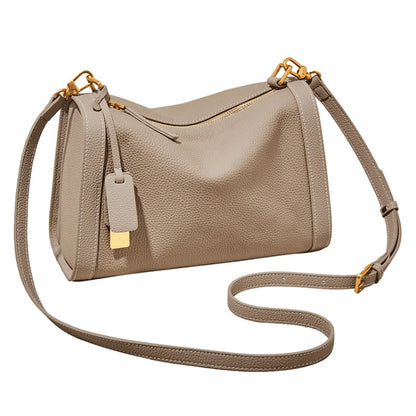 Women's Cowhide Leather Shoulder Bag Vintage Soft Messenger Handbag Fashion Crossbody Bags Female Underarm Bag DF900083S