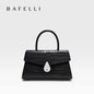 BAFELLI Crocodile-Pattern Leather Shoulder Bag