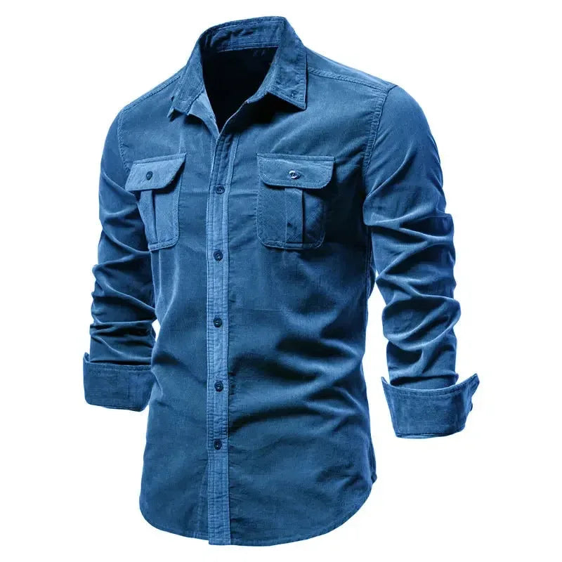 AIOPESON Single Breasted 100% Cotton Men's Shirts - ShopHub