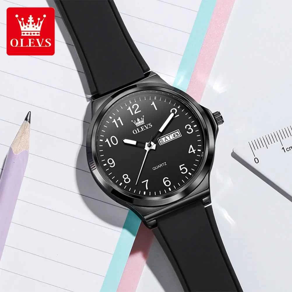 OLEVS 5647 Unisex Watch - Waterproof Casual Quartz Day Date Timepiece for Men and Women