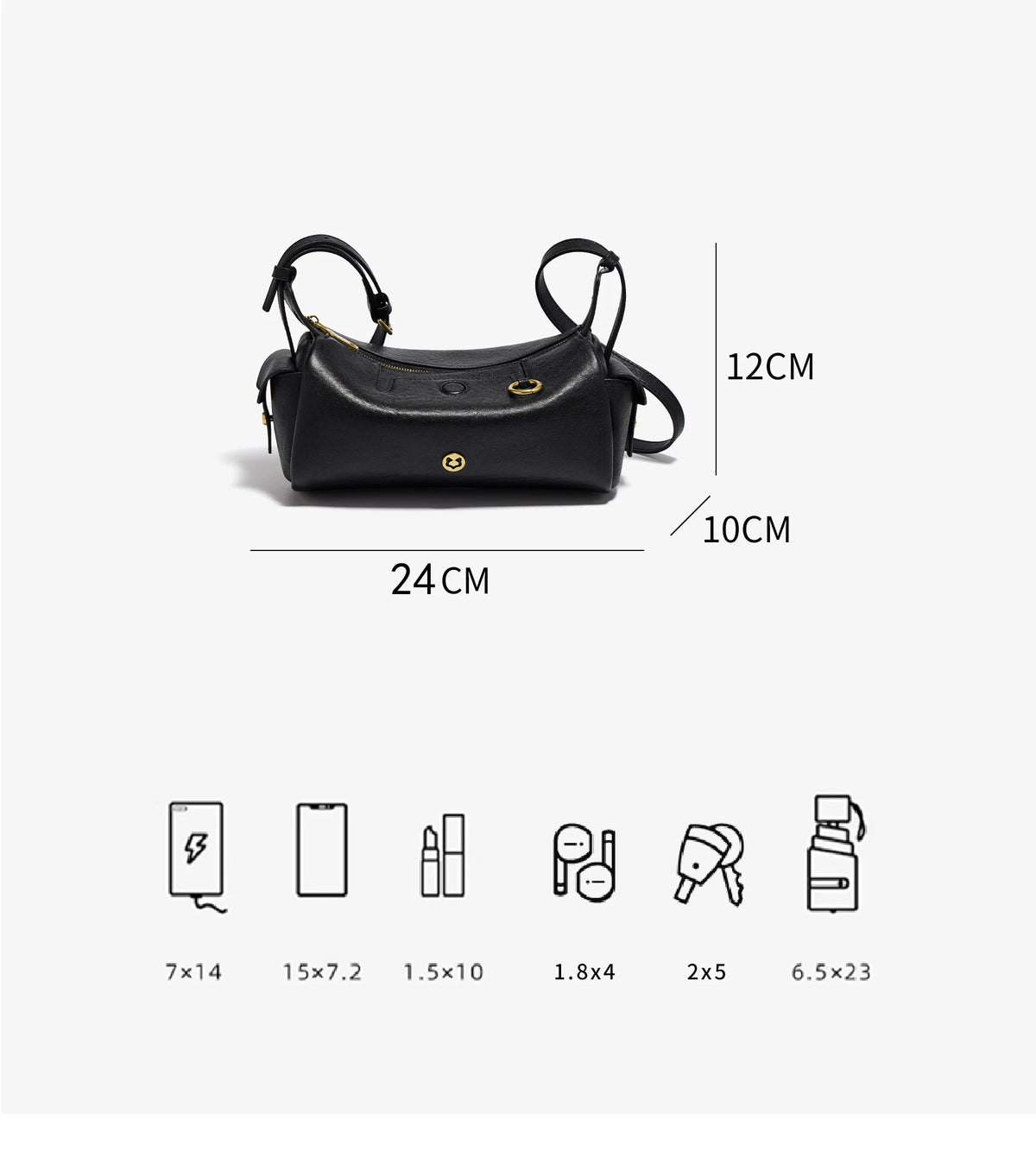 FOXER 2026 New Spring Women's Shoulder Bag Genuine Leather Cylinder Crossbody Bag Lightweight & Durable Bag for Travel & Daily