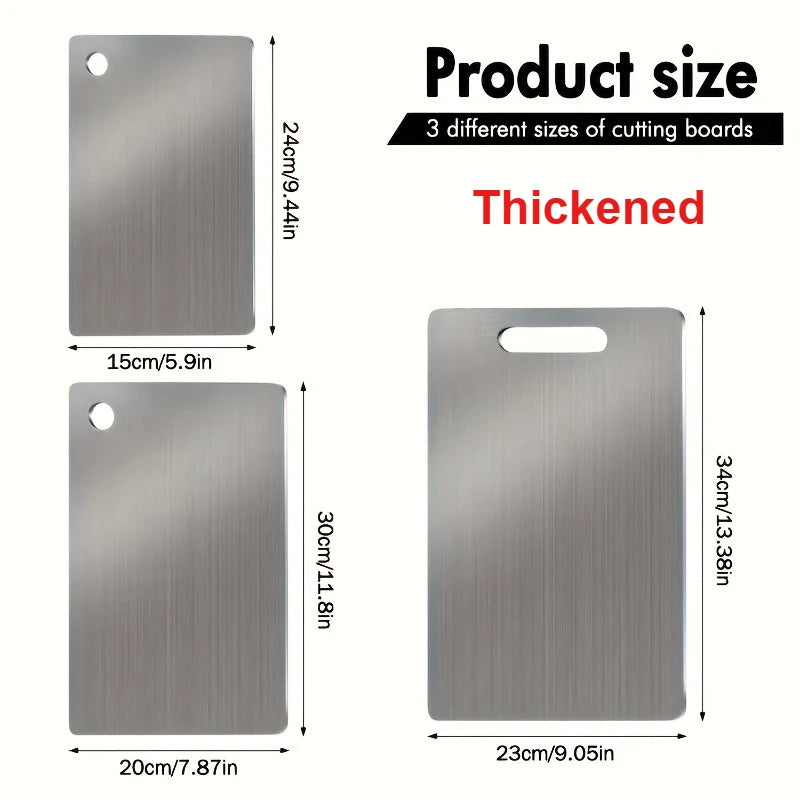 3-PC Thick Stainless Steel Cutting Boards
