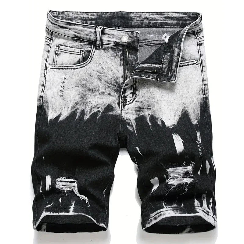 Men's Trendy Slim Stretch Denim Shorts - ShopHub