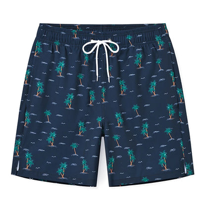 ShopHub NZ men's boardshorts with side zipper pockets, polyester fabric, long liner, ideal for beach, gym, and swimming activities.