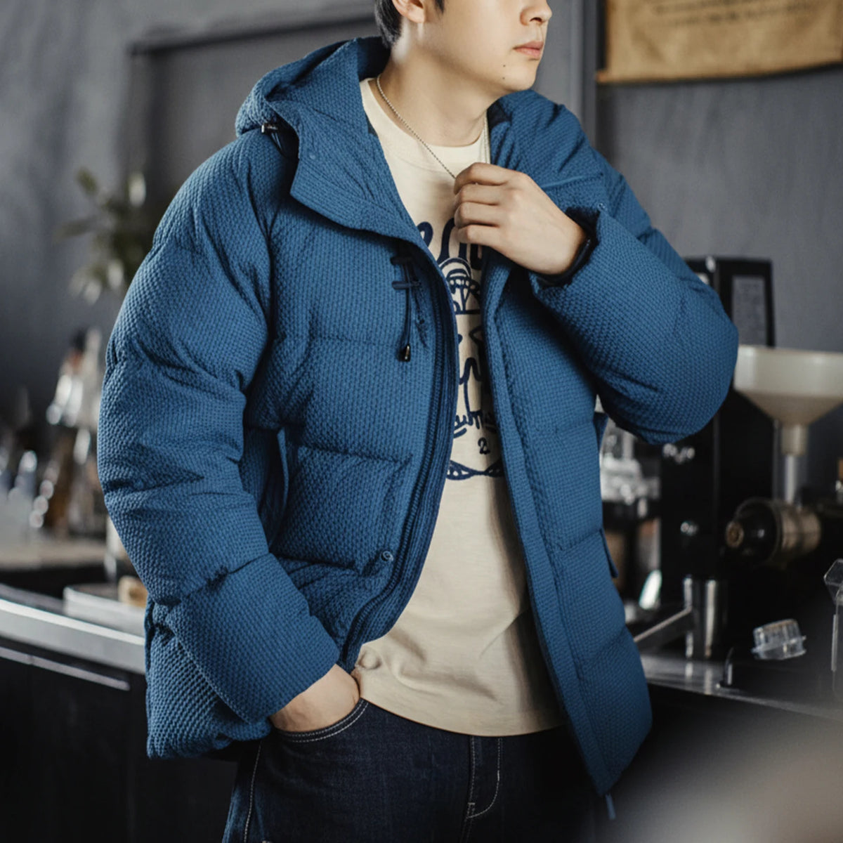 Maden Casual Men's 90% White Duck Down Jacket