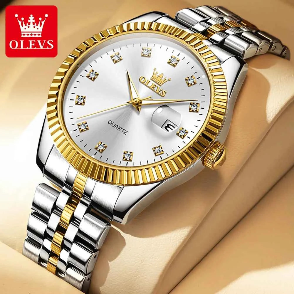 OLEVS 5526 Waterproof Watch for Men and Women - Luminous Quartz Wristwatch with Calendar - Fashionable Date Gift