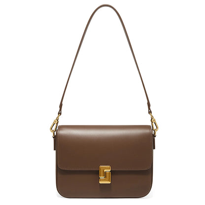 FOXER New Women's Shoulder Bag Split Leather Classic Fashion Square Bag Light Luxury Lady Crossbody Bag Gift for Women