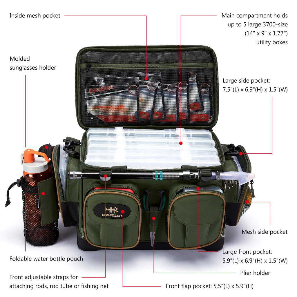 BASSDASH Fishing Tackle Shoulder Bag ShopHub