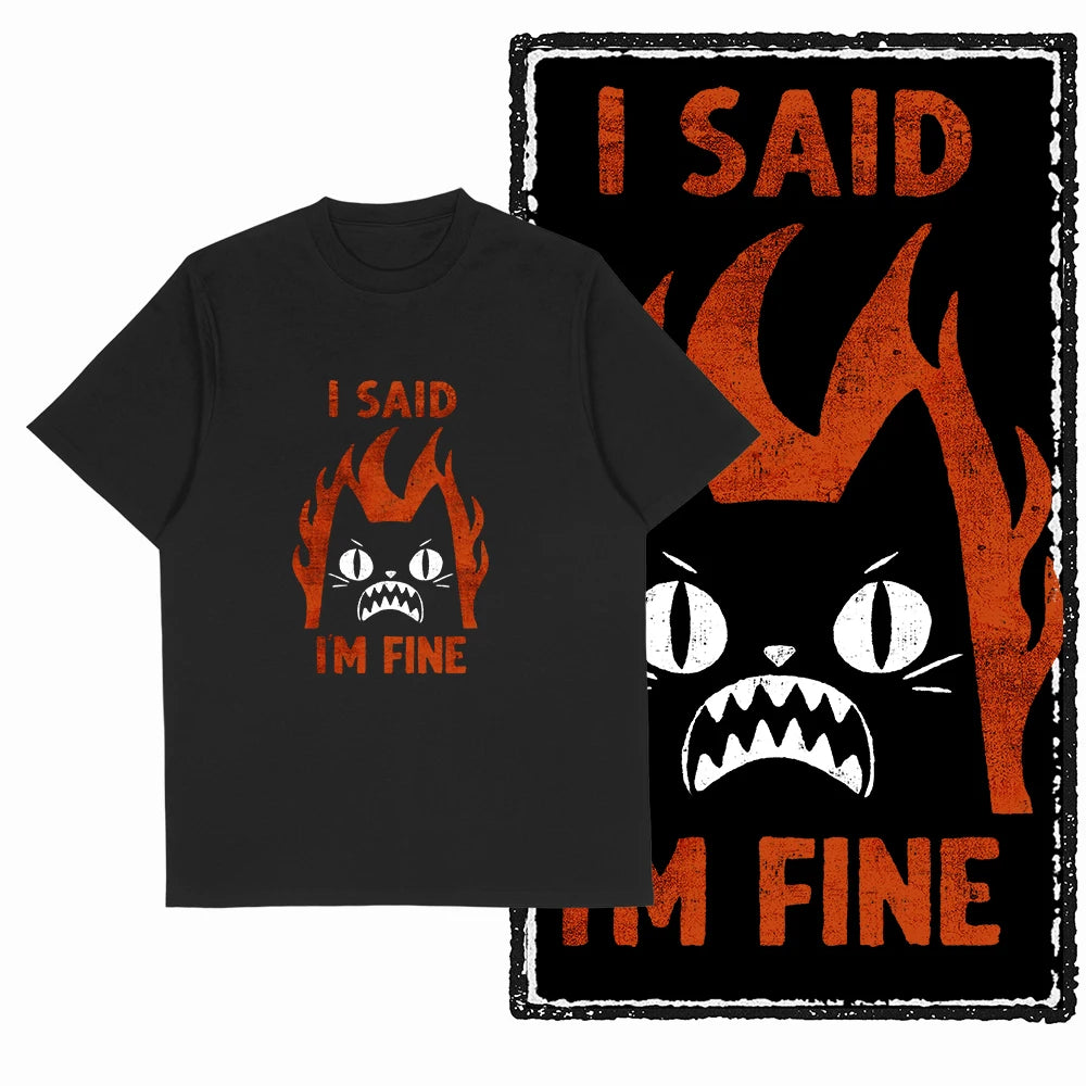 COOLMIND 100% Cotton Short Sleeve Cool Cat Print Men Tshirt Casual Summer Loose Men Cat T Shirt o-neck t-shirt Men Tee Shirts