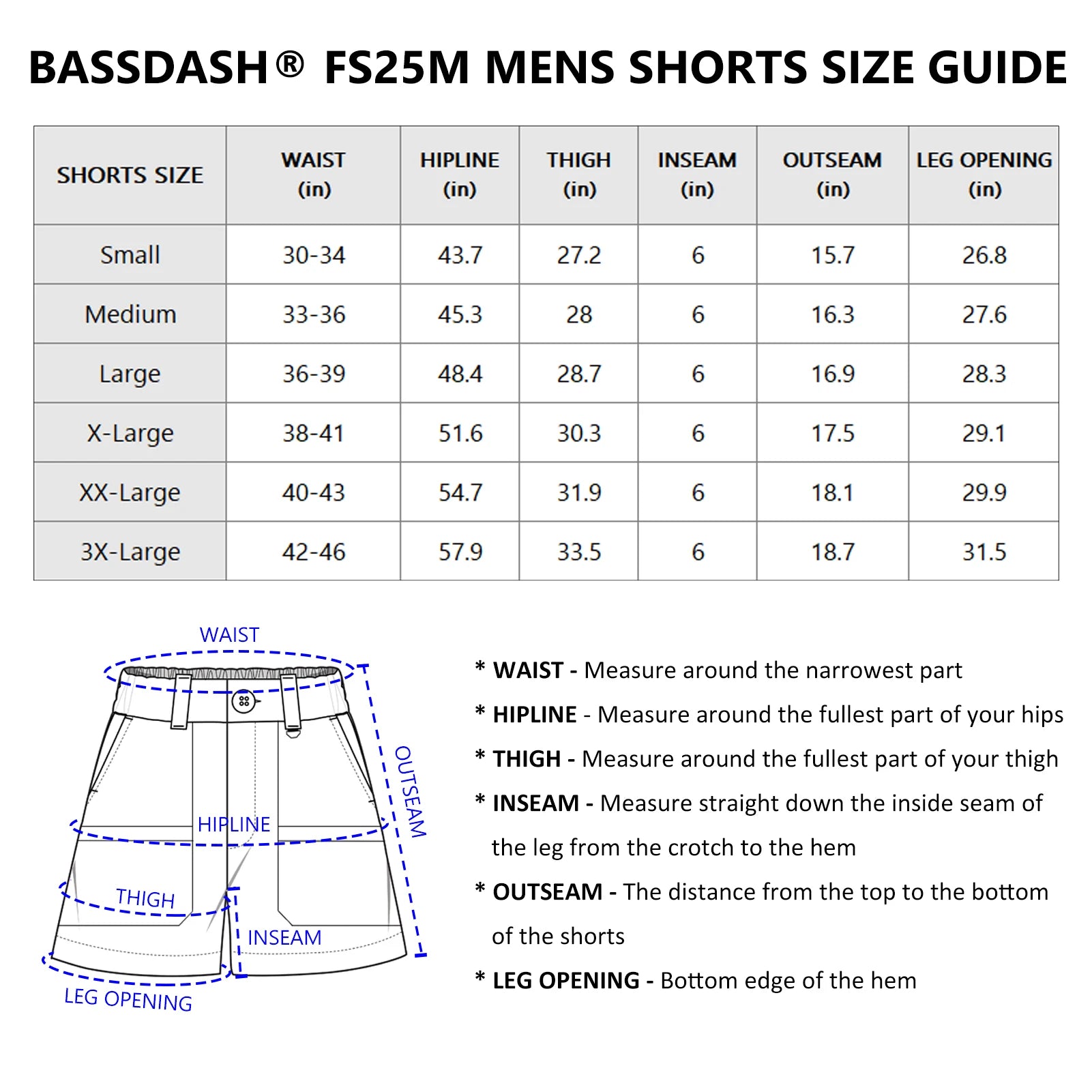 BASSDASH Men's 6" Fishing Shorts ShopHub