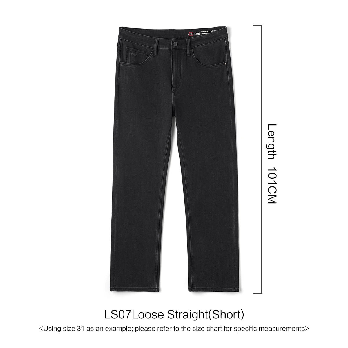 SIMWOOD 2026 Autumn New Loose Straight 13oz Elastic Fabric Jeans Men Washed Vintgae Basic Black Denim Trousers