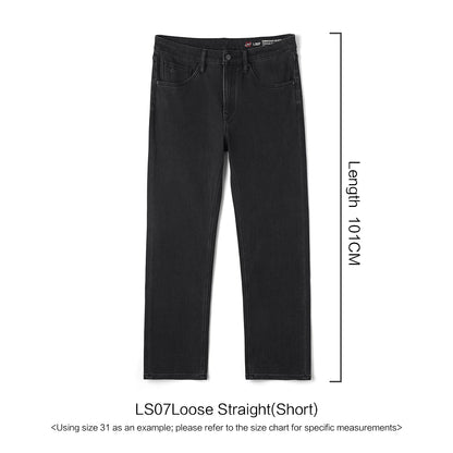 SIMWOOD 2026 Autumn New Loose Straight 13oz Elastic Fabric Jeans Men Washed Vintgae Basic Black Denim Trousers