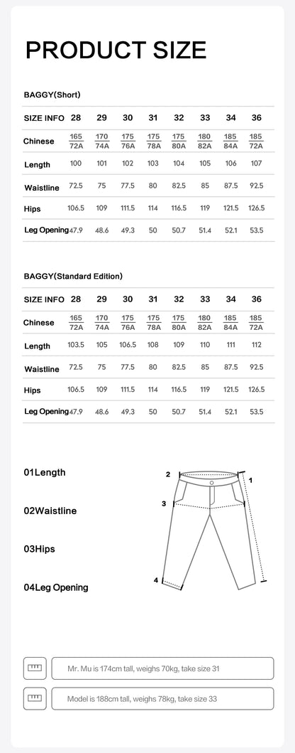 SIMWOOD 2026 Spring New Baggy Fit 11.3oz  Cotton Fabric Jeans Men Plus Size Casual Denim Chinos Pants