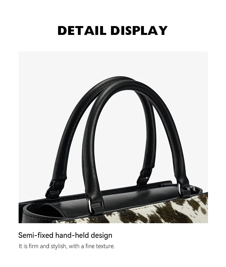 BAFELLI Real Fur & Leather Leopard Crossbody Bag