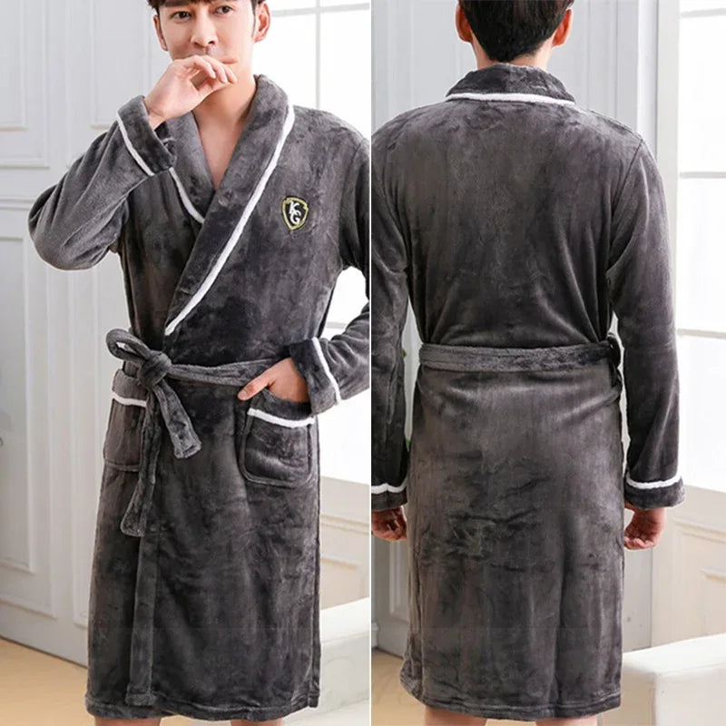 Men's Thick Flannel Robes - ShopHub