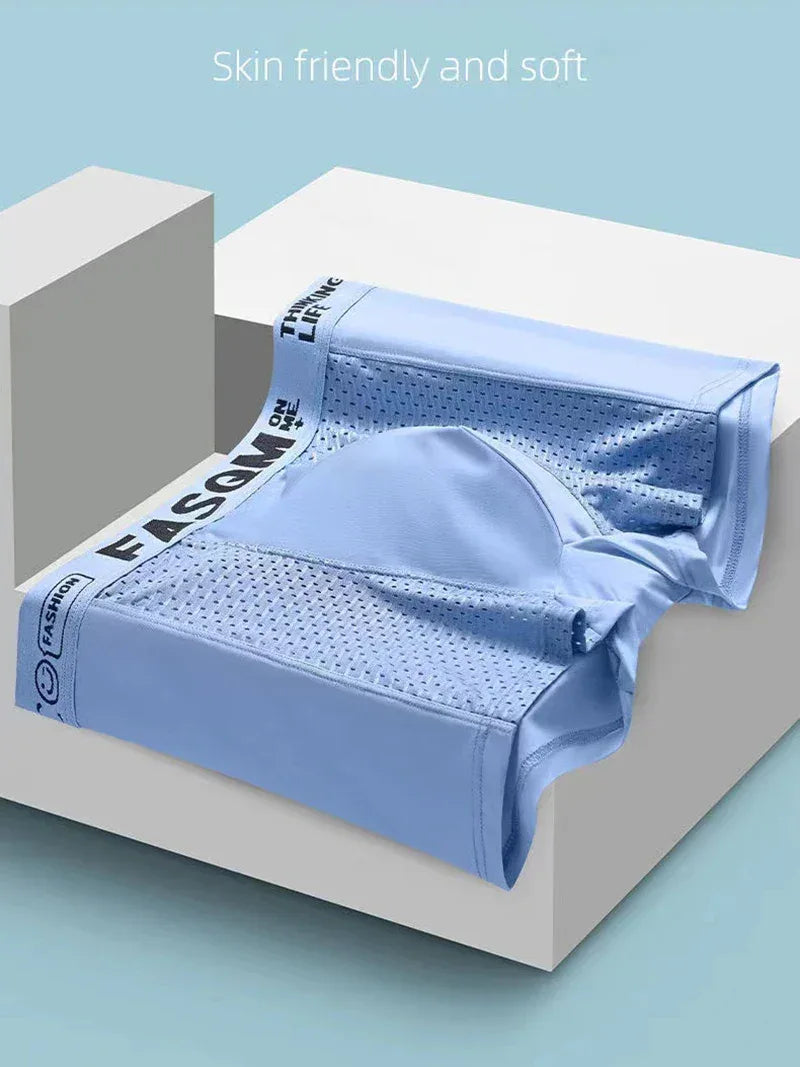 Men's 4 Pack Mesh Ice Silk Boxer Shorts - ShopHub
