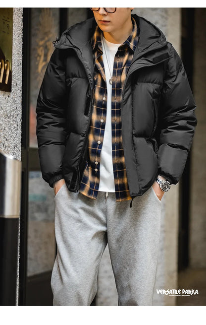 Maden Men's Winter Detachable Sleeves Down Jacket – Two Jackets in One