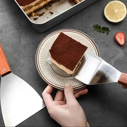 2Pcs Kitchen Accessories, 10oz Stainless Steel Pot with Wood Handle & Cake Spatula, Durable Kitchen Tools, Daily Kitchen Items