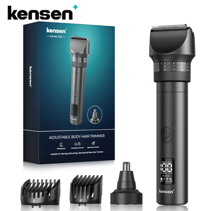 Kensen S29 Hair Trimmer - 2 in 1 Adjustable Hair Clipper Kit with Electric Razor for Wet/Dry Hair Cutting and Nose Hair Trimming