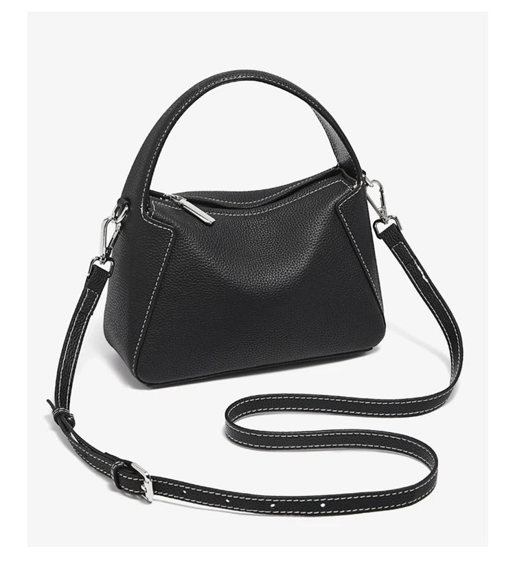 FOXER Lady's Handbag Cow Leather Shoulder Bag Small Size Crossbody Minimalist Style Bag Commute Work High Quality