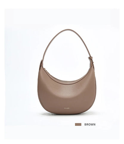 FOXER Women's Shoulder Bag PU Leather New Lady Crescent Underarm Bag Fashion Minimalist Crossbody Bag for Daily Casual Outfit