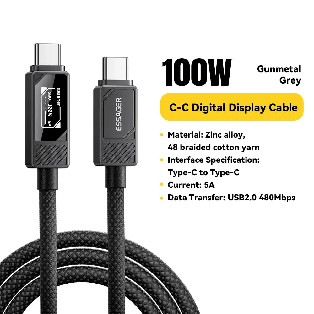 Essager 100W Type C to C Cable - ShopHub