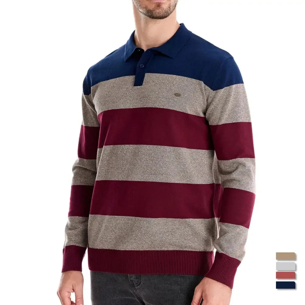 AIOPESON Men's Strip Cotton Sweaters - ShopHub