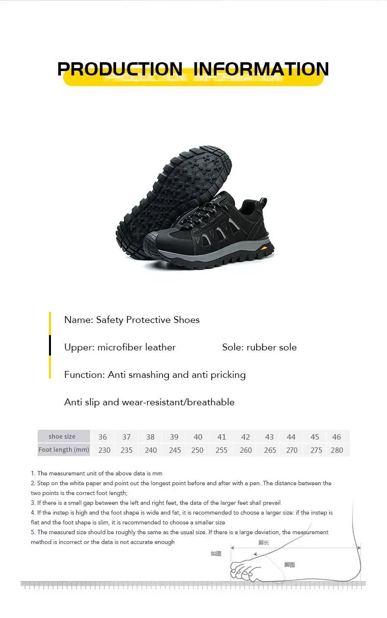 Kankeirr Men’s Steel Toe Work Shoes - ShopHub