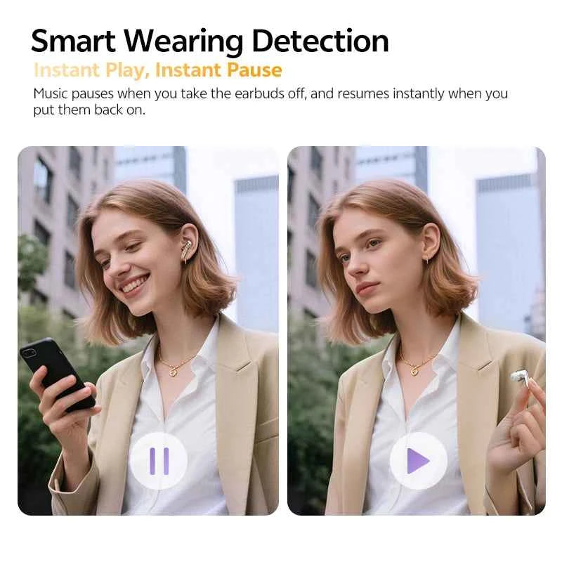 QCY HT18 Wireless Earbuds Bluetooth 6.0 with Hi-Res LDAC, Adaptive ANC, Dual-Driver Design, and In-Ear Detection