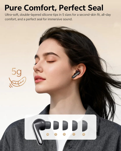 QCY MeloBuds N60 Wireless Earphone - Bluetooth 6.0, Bass Boost, Hi-Res Audio, Hybrid ANC, 45Hrs Playback - ShopHub