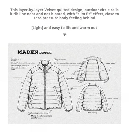 Maden Winter Men's Stand-up Collar Down Jacket