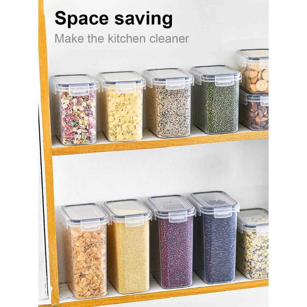 10-Piece BPA-Free Airtight Food Storage Containers with Lids - Multi-Size Pantry Organizers for Dry Goods/Snacks/Fruits