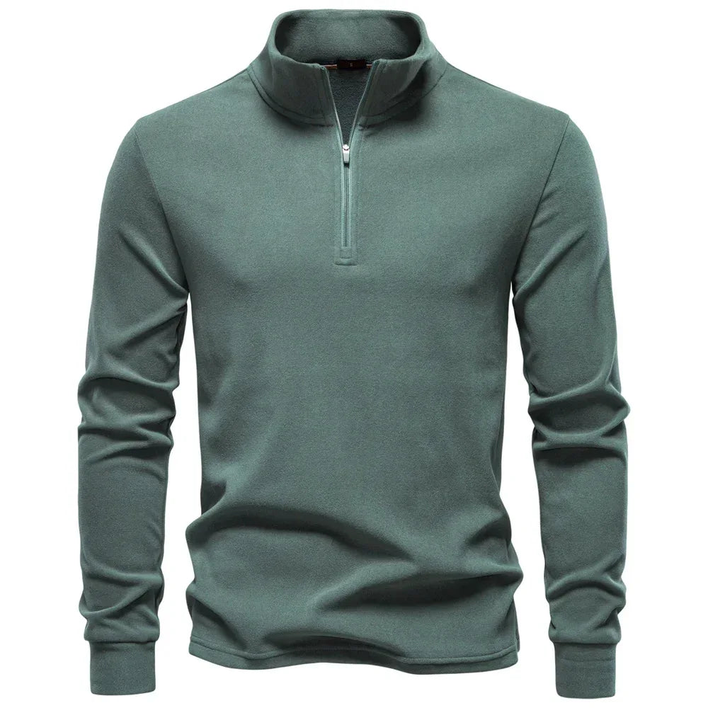 AIOPESON Solid Colour Zipper Sweatshirts - ShopHub