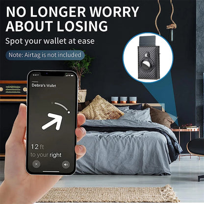 Rfid Carbon Fibe Airtag Wallets