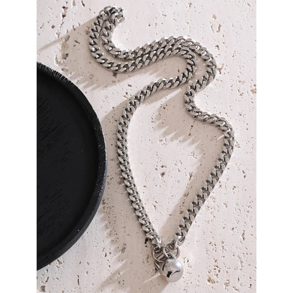 60cm High Quality Stainless Steel Chain Dumbbell Pendant Drop Necklace - ShopHub