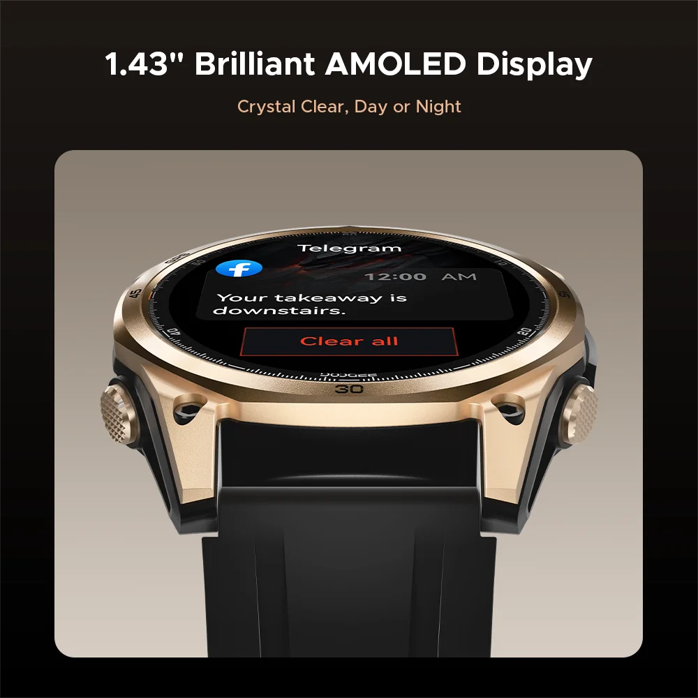 DOOGEE Anywise W1 AMOLED Smartwatch – Dual-Band GPS & Calls