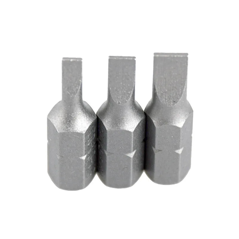 S2 Steel Slotted Screwdriver Bits Set – 1/4" Shank (6 different types available) Habicare