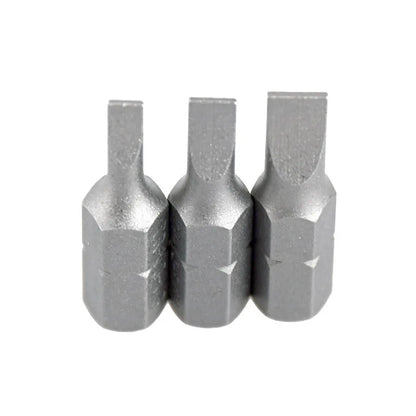 S2 Steel Slotted Screwdriver Bits Set – 1/4" Shank (6 different types available) Habicare