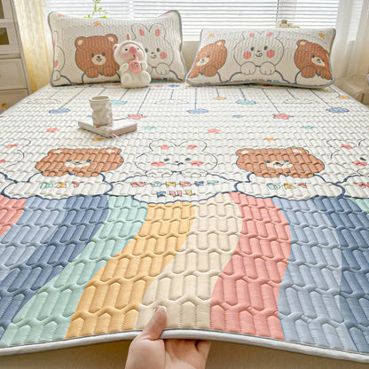 Cooling silk mattress pad set by ShopHub NZ, designed to keep you cool and comfortable all summer.