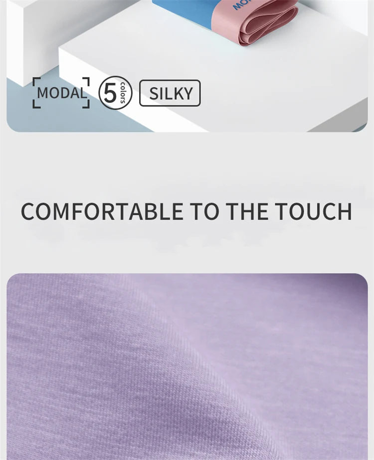 MiiOW Modal Men's Boxer Briefs 3pcs Silky 50S Antibacterial Underwear