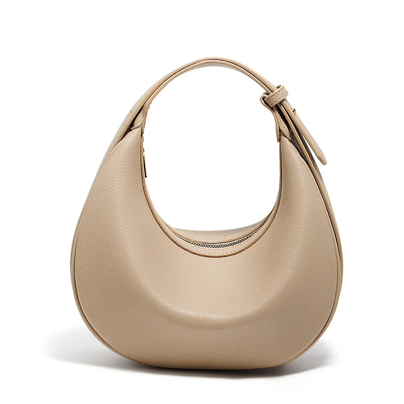FOXER Women's Shoulder Bag PU Leather New Lady Crescent Underarm Bag Fashion Minimalist Crossbody Bag for Daily Casual Outfit