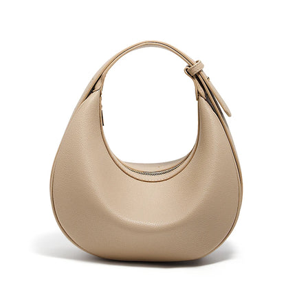 FOXER Women's Shoulder Bag PU Leather New Lady Crescent Underarm Bag Fashion Minimalist Crossbody Bag for Daily Casual Outfit